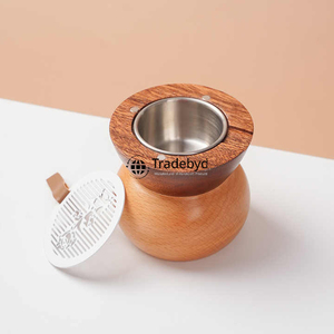 Tradebyd Classic Wooden Bakhoor Burner Natural Wood Arabic <b>Incense</b> <b>Holder</b> for Spiritual Home Use - Product Image 1