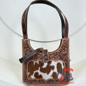 Nouveauté, design tendance, sacs besace 2 en 1 en cuir de vachette véritable usiné à la main, sacs à bandoulière besace décontractés pour femmes - Product Image 1