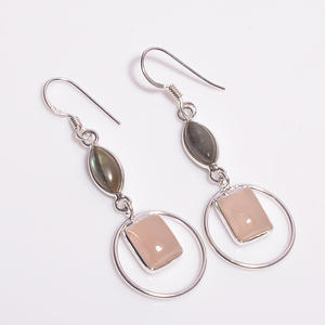 ต่างหูห้อย925เงินสเตอร์ลิงสุดคลาสสิกพร้อมอัญมณีผสมเครื่องประดับที่ดี - Product Image 1