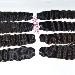Super South Indian Temple Virgin Bundle Cabello rizado Sin procesar Sin tratamiento químico Cabello humano crudo disponible para la venta al por mayor - Product Image 2