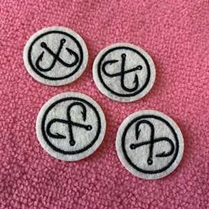 Circle Logo Heat Press <b>Fabric</b> Felt Embroidery Label Custom <b>Iron</b> <b>on</b> Clothing Heat Transfer Embroidery Patch - Product Image 1