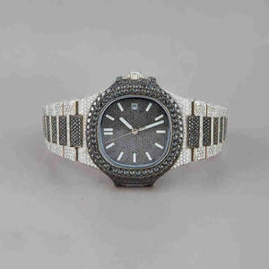 Montre pour homme de luxe la plus vendue avec mouvement mécanique de qualité diamant incolore en moissanite glacée, prix tendance, nouvelle arrivée - Product Image 3