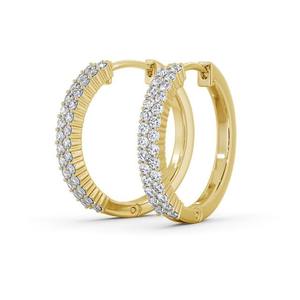 ต่างหูห่วงเพชรปลูกในแล็บ CVD,ต่างหูมีใบรับรอง IGI ต่างหูเน้นการปูสองแถวขนาดใหญ่กำหนดได้เองเครื่องประดับทอง14K - Product Image 2