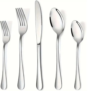 Ustensiles de cuisine en acier inoxydable Ensemble de couverts entièrement en métal Design argent Outils de couverts Finition brillante Design Ensemble de couverts - Product Image 4