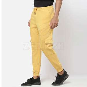 <b>Men's</b> Custom Print Logo Cotton <b>Trouser</b> <b>Elastic</b> <b>Waist</b> Mid Rise Casual Breathable Lightweight for Adult Size Pakistan Manufactured - Product Image 1
