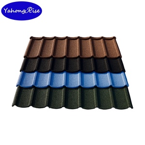 Bardeaux de <span class=keywords><strong>toiture</strong></span> modernes <span class=keywords><strong>en</strong></span> acier revêtu de pierre bleu Tudor, tôles métalliques isolantes légères et résistantes à la chaleur pour appartements et parcs - Product Image 1