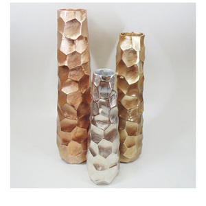 Latest Arrival 2025 Premium-Grade Handcrafted Aluminium Flower <b>Vase</b> with <b>Unique</b> Carved Patterns for Hotel Aesthetics - Product Image 6