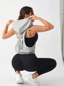 Camiseta sin mangas de secado rápido para mujer con logotipo personalizado de alta calidad y capucha para gimnasio, camisetas sin mangas con forro de invierno y verano para primavera - Product Image 6