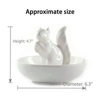 Nouveau Bol Décoratif Unique en Céramique 3D Écureuil OEM ODM, Assiette à Collations Mignonne en Porcelaine avec Logo Personnalisé pour Vaisselle