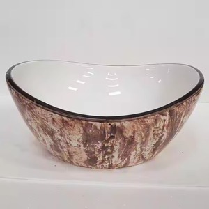 Lavabo de mesa de forma ovalada Lavabo de superficie sólida Lavabo de baño Lavabo de mano blanco puro - Product Image 5