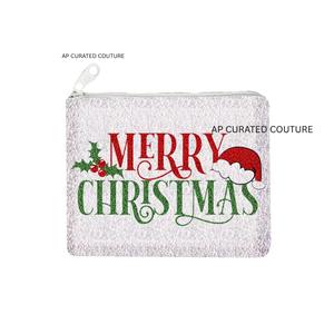 Monedero de Feliz Navidad bordado a mano con cuentas 2025, bolsas de cosméticos duraderas para celebración de fiesta de año nuevo, cremallera, vacaciones con clase - Product Image 1