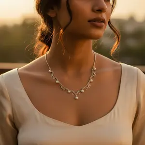 Collier élégant en argent 925 avec perle pour femmes, bijoux luxueux, cadeau - Product Image 3