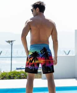 Men's High Street Custom Logo <b>5</b>-<b>Inch</b> <b>Inseam</b> Elastic Waist Knitted Anti-Wrinkle Breathable Polyester <b>Shorts</b> Plus Size - Product Image 5
