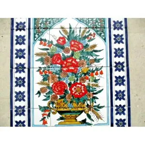 Azulejo de cerámica arte mosaico pared Mural Panel Floral jarrón Backsplash 18 \ "X 24 \" para lavabos de baño - Product Image 1