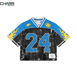 Fútbol americano Jersey Mesh Work Boxy Fit Camisetas Más vendidos Unisex All Over Printed Applique Numbers Tops - Product Image 5