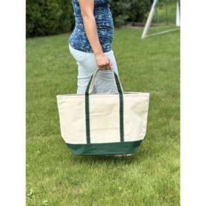 Sac fourre-tout pour bateau éco-responsable avec fermeture éclair, décoration brodée, doublure en polyester doux, résistant à l'eau, sacs printemps-automne - Product Image 2