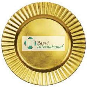 Assiette de présentation ondulée en or et acier inoxydable, décoration de table fantaisie métallique, assiette de service moderne et luxueuse - Product Image 3