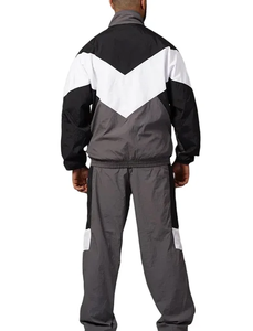 Conjunto Deportivo Cortavientos con Cremallera y Bloques de Color para Hombre, Chaqueta Transpirable y Pantalones Jogger de Nailon Reflectante - Product Image 2