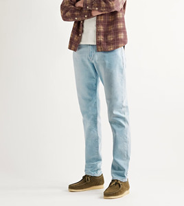 Pantalones Vaqueros de Mezclilla Transpirables para Hombre al por Mayor, Corte Regular, Hechos a Medida, Color Azul Hielo, Lavados - Product Image 3