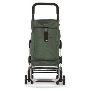 Chariot de supermarché 38L en acier, chariot de courses vert olive 48x40x110cm - Product Image 2
