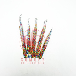 Professional Handmade Stainless Steel Eyelash Tweezers Customized Silver Tip Beauty <b>Tool</b> <b>Smooth</b> Care Sustainable Durable High - Product Image 3