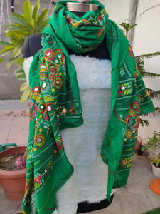 A granel indio hecho a mano Embrodriey Dupatta espejo colorido trabajo perfecto estilo de boda accesorio y regalo para familiares y amigos - Product Image 3