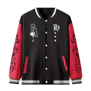 Chaqueta de béisbol universitaria con estampado de cuero y bordado personalizado de fabricante OEM para adultos y jóvenes con letras de temporada de invierno - Product Image 1