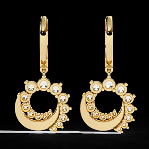 Boucles d'oreilles Brillant Stone Rose Color 10k 14k Solid Gold 1.00ct Lab Grown Diamond Jewelry Hoop Earrings - Product Image 6