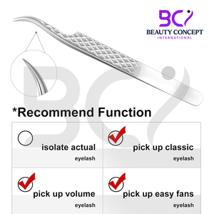 High Quality With Custom Textured Curved Tip Extension Tweezers Fine Tip Premium Quality Eyelash Grafted Tweezers - Product Image 3