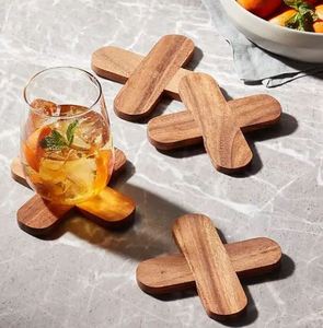 Best Selling Premium Design Wooden Coasters Set Coffee Tea <b>Glass</b> Cup Display Placemats <b>Table</b> <b>Mats</b> & Pads Natural Coaster Set - Product Image 6
