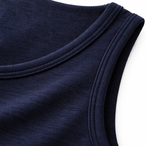 Camiseta sin mangas azul marino para hombre, cuello redondo, algodón, informal, camiseta sin mangas negra de punto, camiseta sin mangas de color sólido para hombre - Product Image 5
