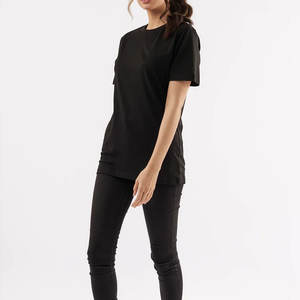 Camiseta de algodón de peso pesado Vintage clásico de nuevo estilo para mujer Color negro ecológico para verano - Product Image 3