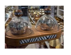 Wire Iron Gold Color Chocolates Bowl With Glass <b>Lid</b> Attractive Design Sweets Snacks Bowl At Cheapest Prices - Product Image 2