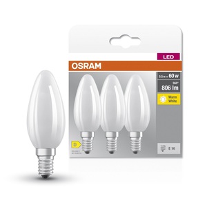 Confezione da 3 lampadine a LED opache Retrofit E14 5,5W 2700K 806Lm (Osram 4058075592551) - Product Image 1
