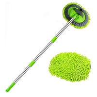 Kit de balai de lavage de voiture en microfibre TRANRICH avec manche télescopique long, balai de nettoyage de voiture en chenille
