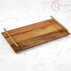 Plateau de service en bois de qualité supérieure avec texture polie, idéal pour la maison et l'hôtel - Product Image 1