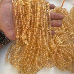 Cuentas de Citrino Natural Dorado de 6mm a 8mm, Lisas y Redondas, de Alta Calidad, con Más de 50 Años de Experiencia en la Fabricación de Joyería Fina - Product Image 1