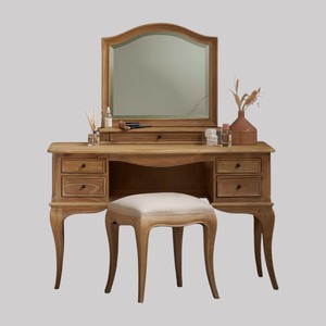 Coiffeuse en bois massif clair de style français Coiffeuse en bois rustique pour chambre à coucher salon ou meubles d'appartement - Product Image 5