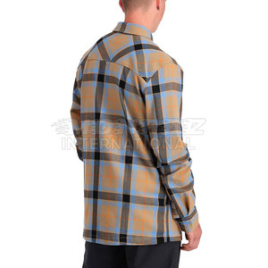 Chemise en flanelle à carreaux 100% coton avec logo personnalisé pour hommes OEM Chemise grande taille douce et respirante pour adultes disponible à la vente - Product Image 4