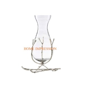 Diseño de hojas de oro pulido Metal latón elegante nuevo estilo floreros y macetas Decoración de mesa de boda centro de mesa jarrones altos - Product Image 3