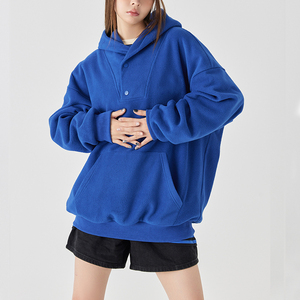 Sweat à capuche surdimensionné en coton épais avec logo personnalisé sweats à capuche pour femmes avec impression de transfert de chaleur - Product Image 1