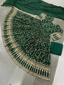 Robe de mariage de qualité supérieure, tenue de fête, Look Georgette, broderie, séquence, travail, longue, Anarkali, mode, inde - Product Image 3