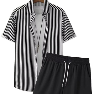 Conjunto de pantalones cortos estampados con estilo informal para hombre, conjunto de camisa de pantalones cortos transpirables de diseño personalizado, conjuntos de camisetas de secado rápido de calidad superior - Product Image 4