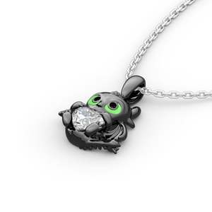 Collier en argent sterling avec zircon, motif cœur de dragon, Jeulia Hug Me Show Your Heart, pour les fêtes - Product Image 3