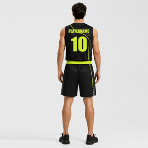 Conjunto de Camiseta de Baloncesto Sublimada Personalizada, Negra y Amarilla, Cuello en V, Sin Mangas, Absorbe la Humedad, Unisex, Ajuste Atlético, Nombre del Equipo 10 - Product Image 5