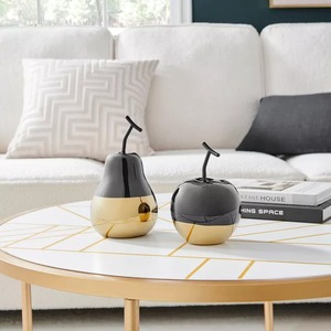 Fruits en forme d'accents décoratifs couleur or noir Sculpture en laiton poli Premium décor à la maison bureau étagère objets - Product Image 3