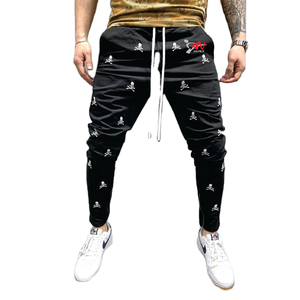 High Quality Custom Printed Logo Men's <b>Trouser</b> with <b>Elastic</b> <b>Waist</b> Casual Lightweight Cotton/Polyester Blend Pleated Front - Product Image 1