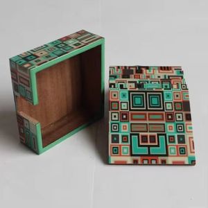 Posavasos de resina para Decoración de mesa con clase, posavasos para taza de café de forma cuadrada para vajilla del hogar, alfombrillas y almohadillas - Product Image 5