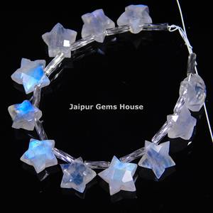 Venta caliente Arco Iris Natural piedra lunar facetada forma de estrella 10mm cuentas de piedras preciosas joyería de moda y fabricación de collares cuentas al por mayor - Product Image 3