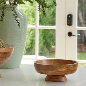 Plato de Pedestal de Madera de Mango - Product Image 3